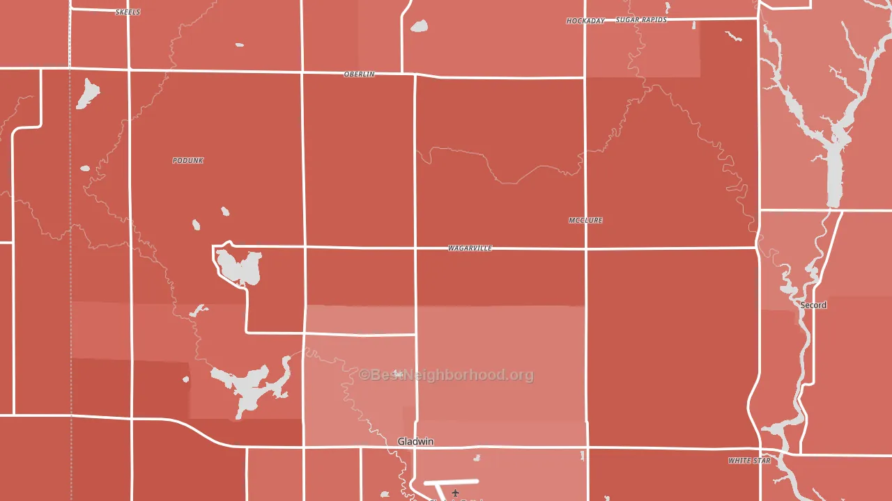 48624, MI block-group political-lean map