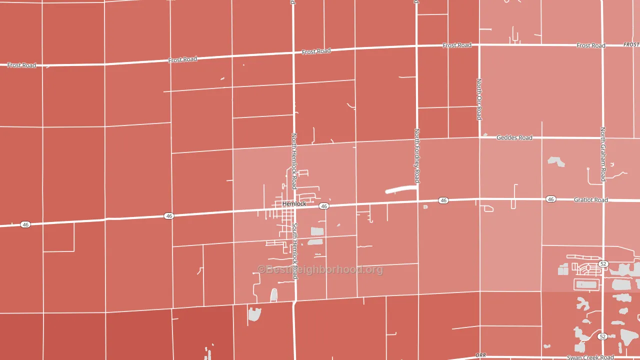 48626, MI block-group political-lean map