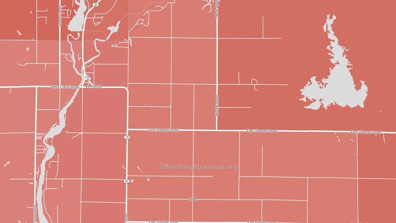 48628, MI block-group political-lean map