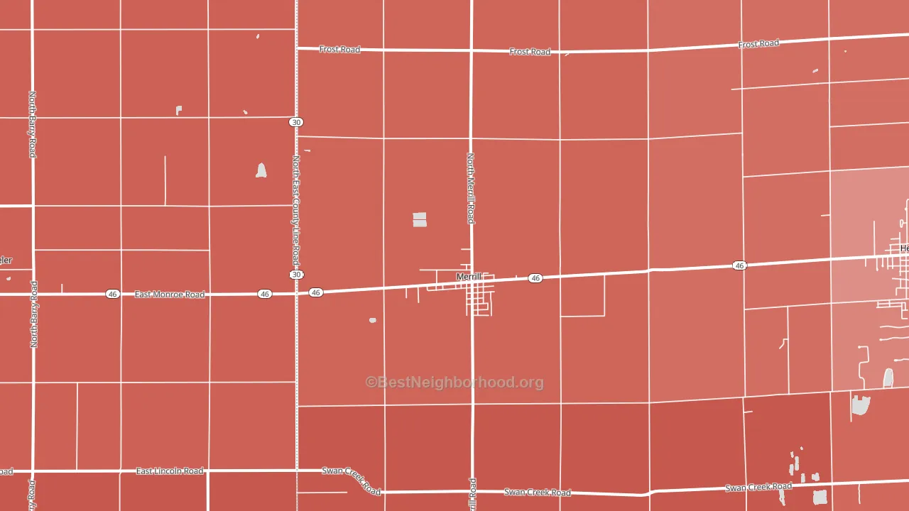 48637, MI block-group political-lean map