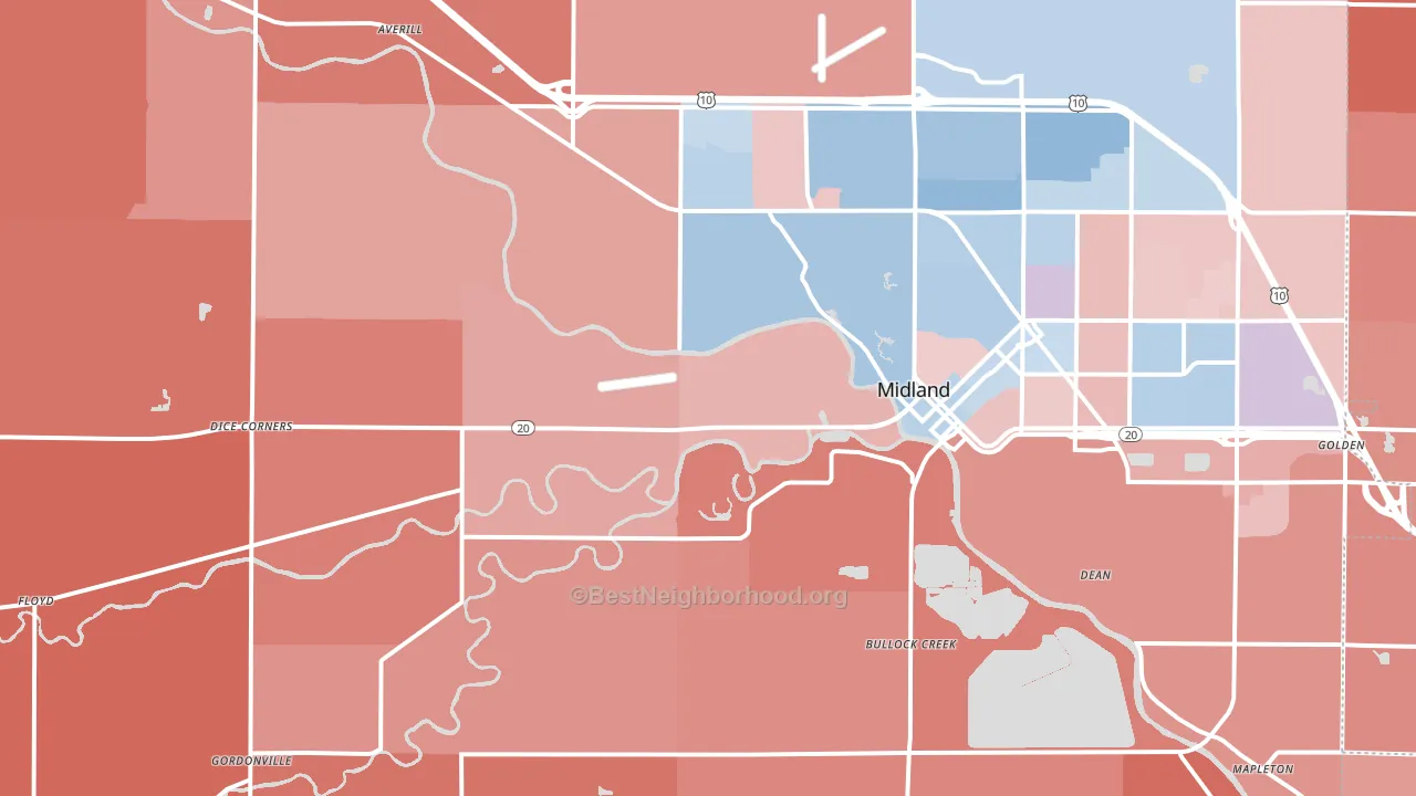 48640, MI block-group political-lean map