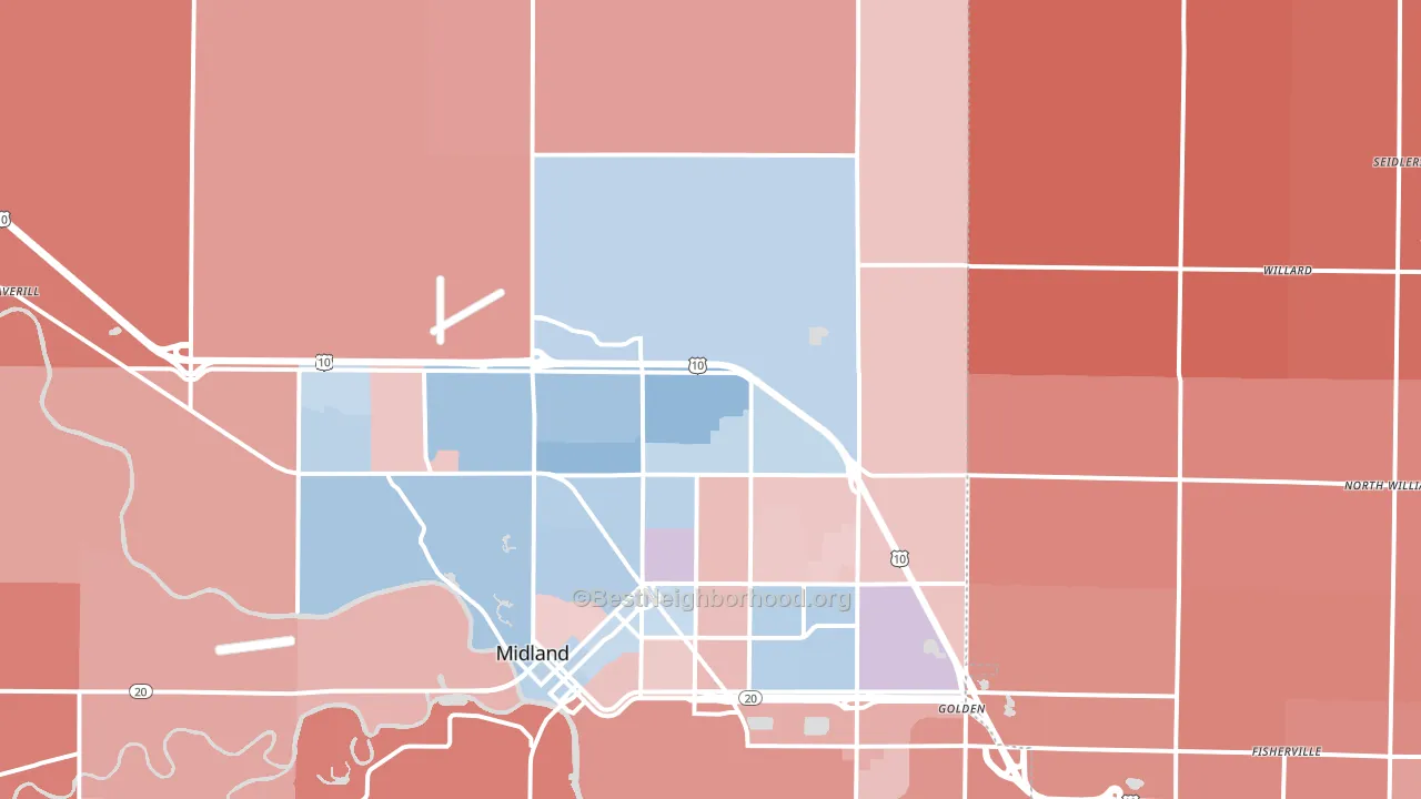 48642, MI block-group political-lean map
