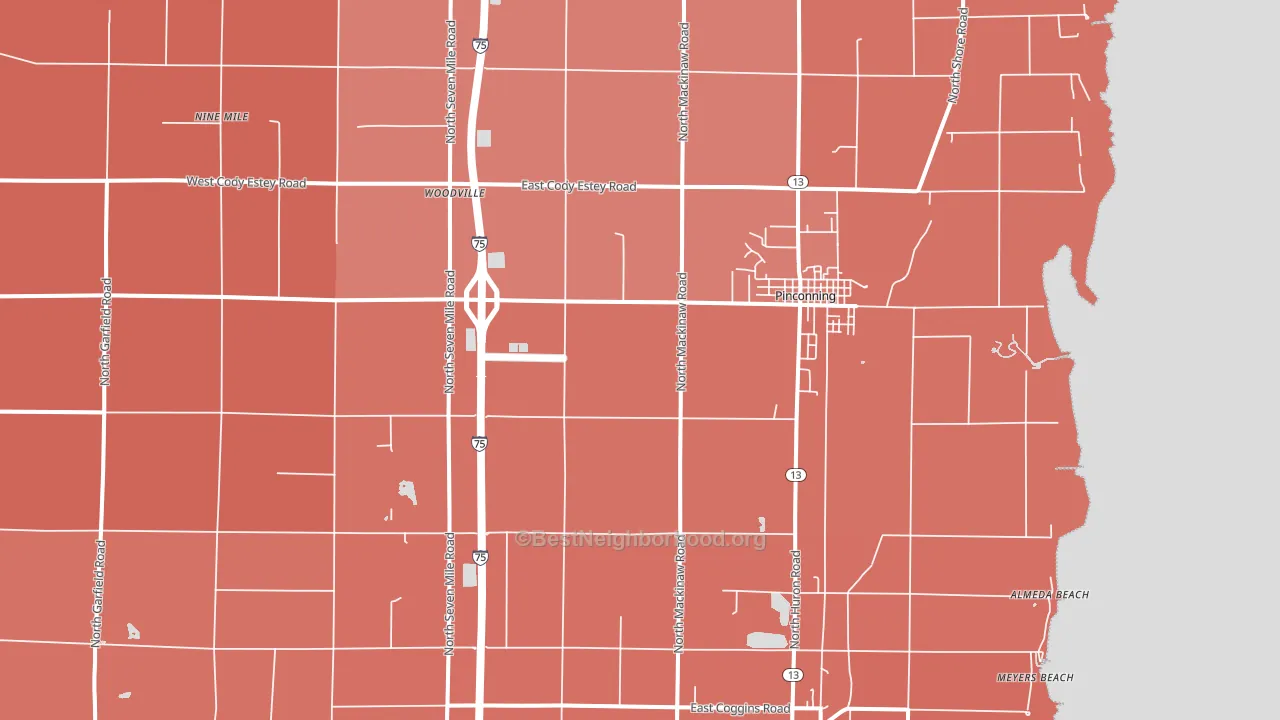 48650, MI block-group political-lean map