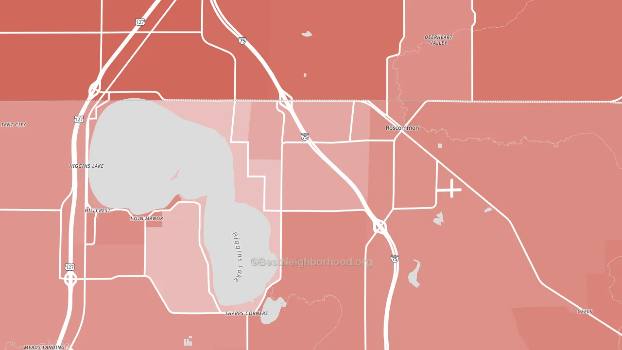 48653, MI block-group political-lean map