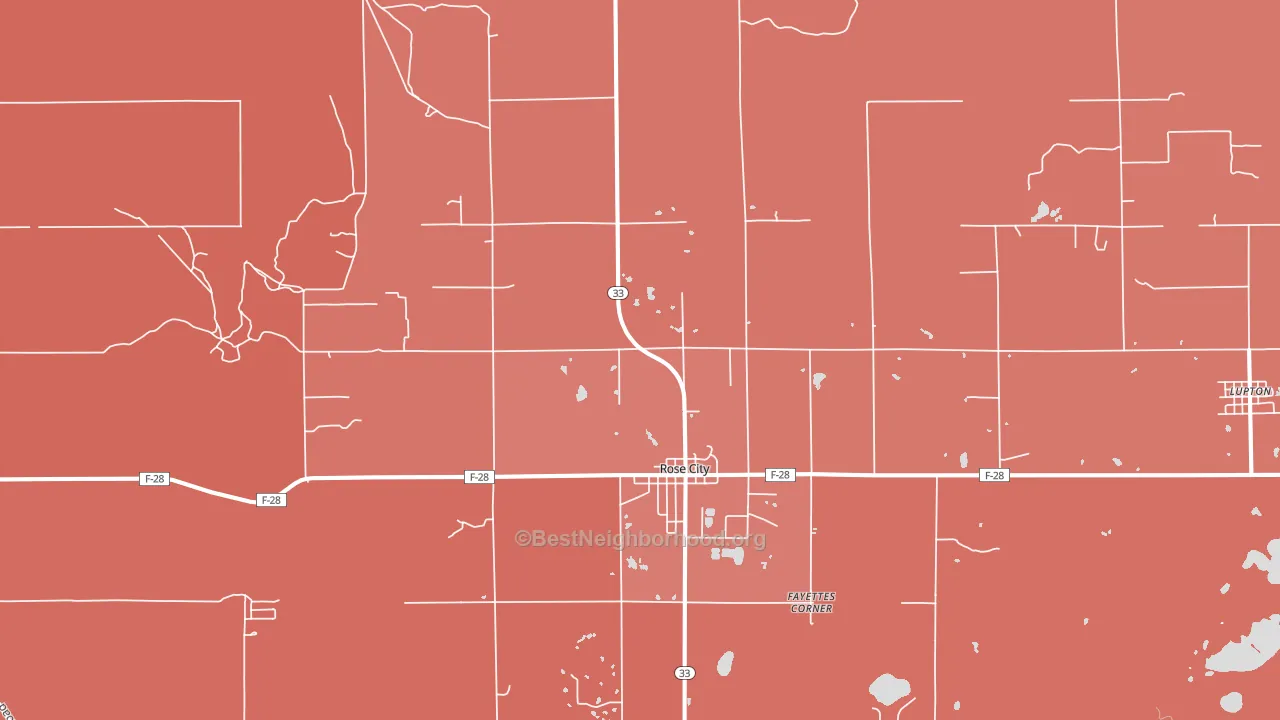 48654, MI block-group political-lean map