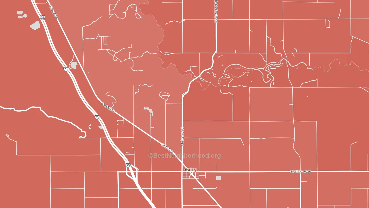 48659, MI block-group political-lean map