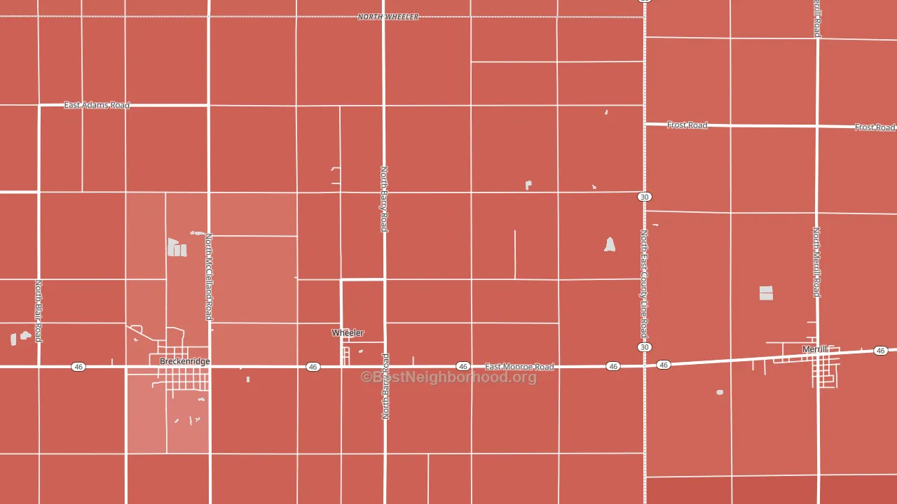 48662, MI block-group political-lean map