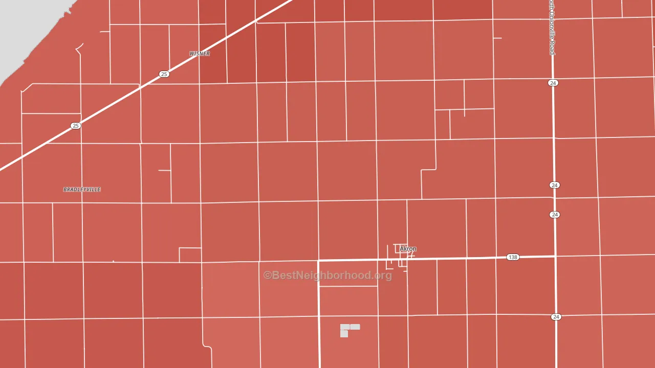 48701, MI block-group political-lean map