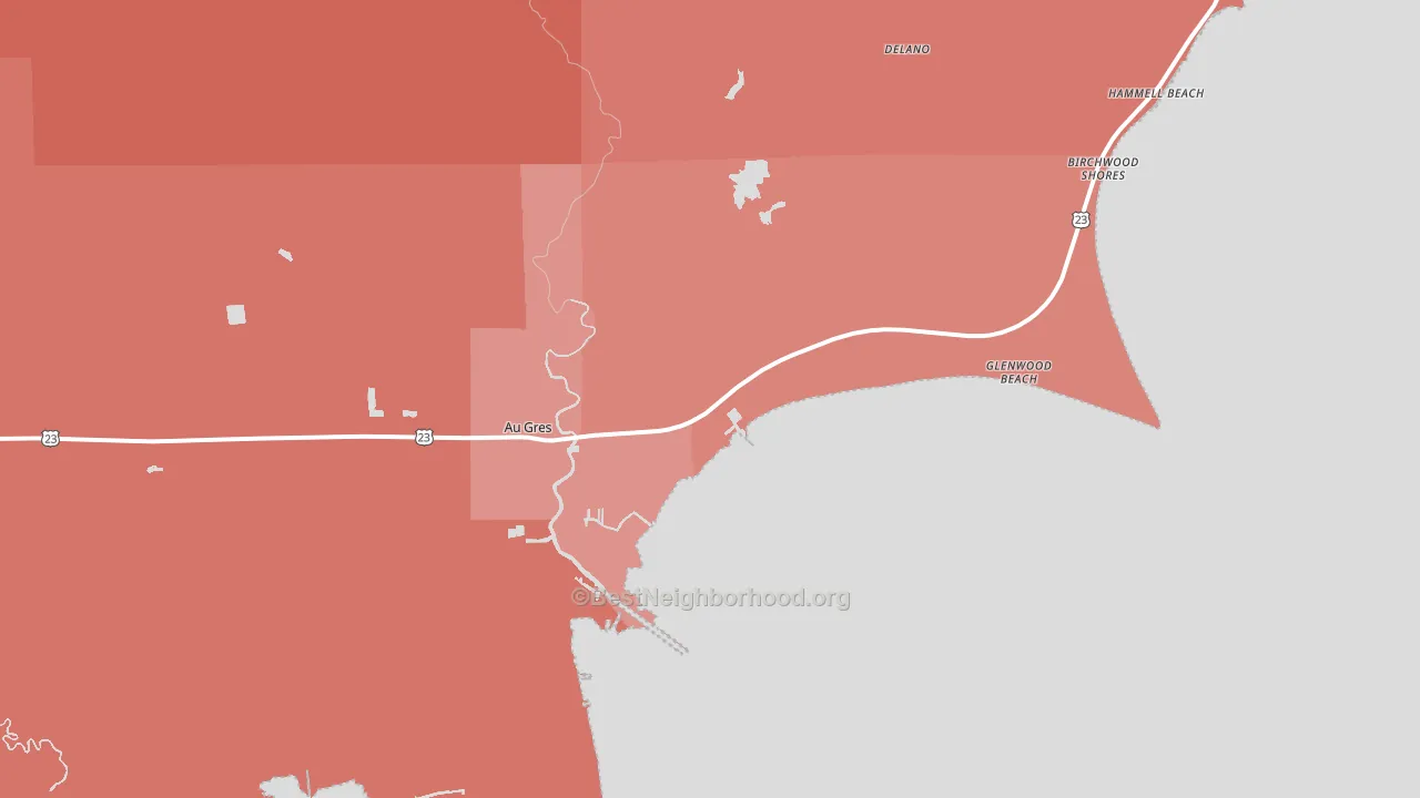 48703, MI block-group political-lean map