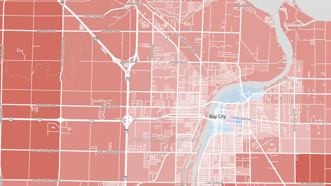 48706, MI block-group political-lean map