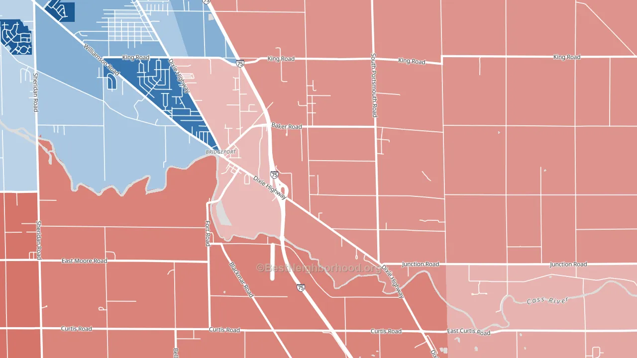 48722, MI block-group political-lean map