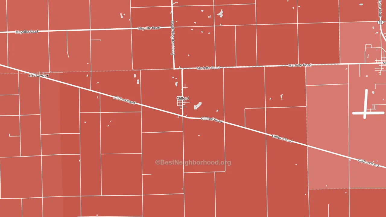 48727, MI block-group political-lean map