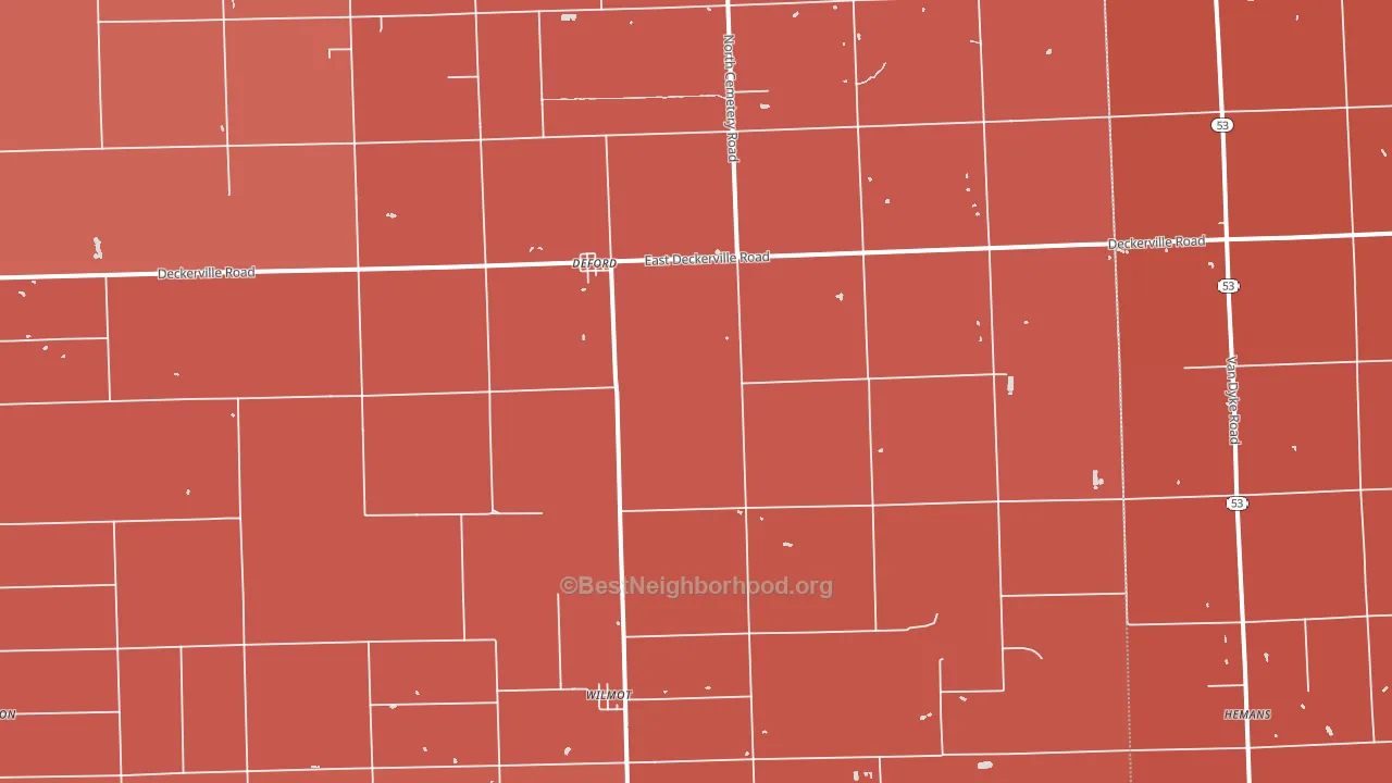 48729, MI block-group political-lean map