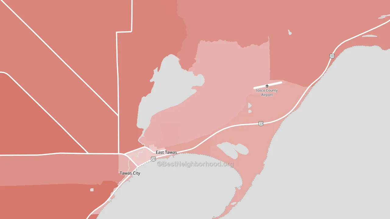48730, MI block-group political-lean map