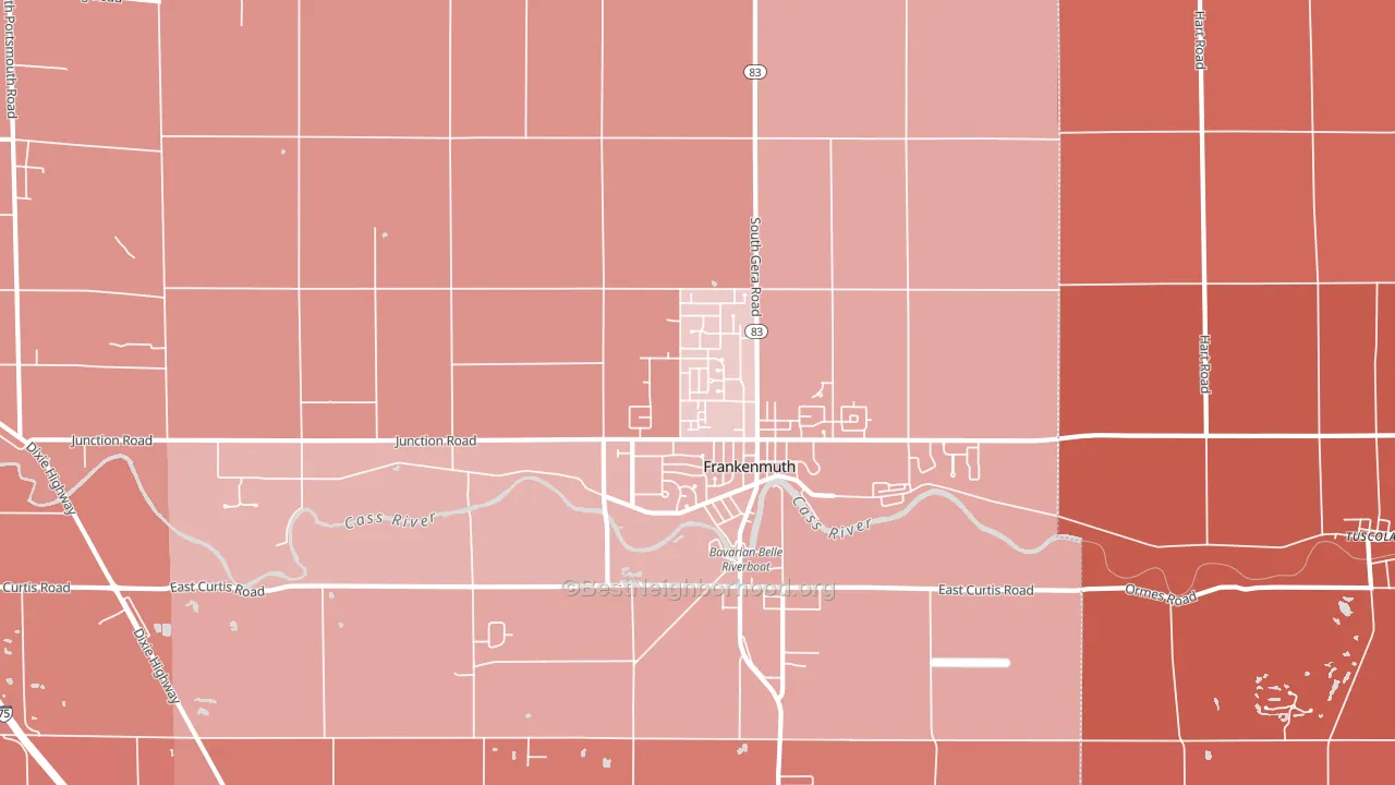 48734, MI block-group political-lean map
