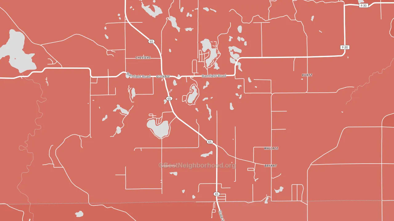48737, MI block-group political-lean map