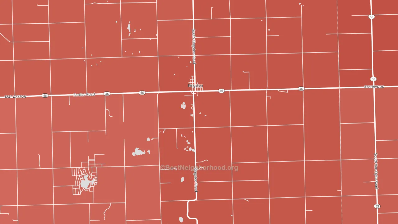 48741, MI block-group political-lean map