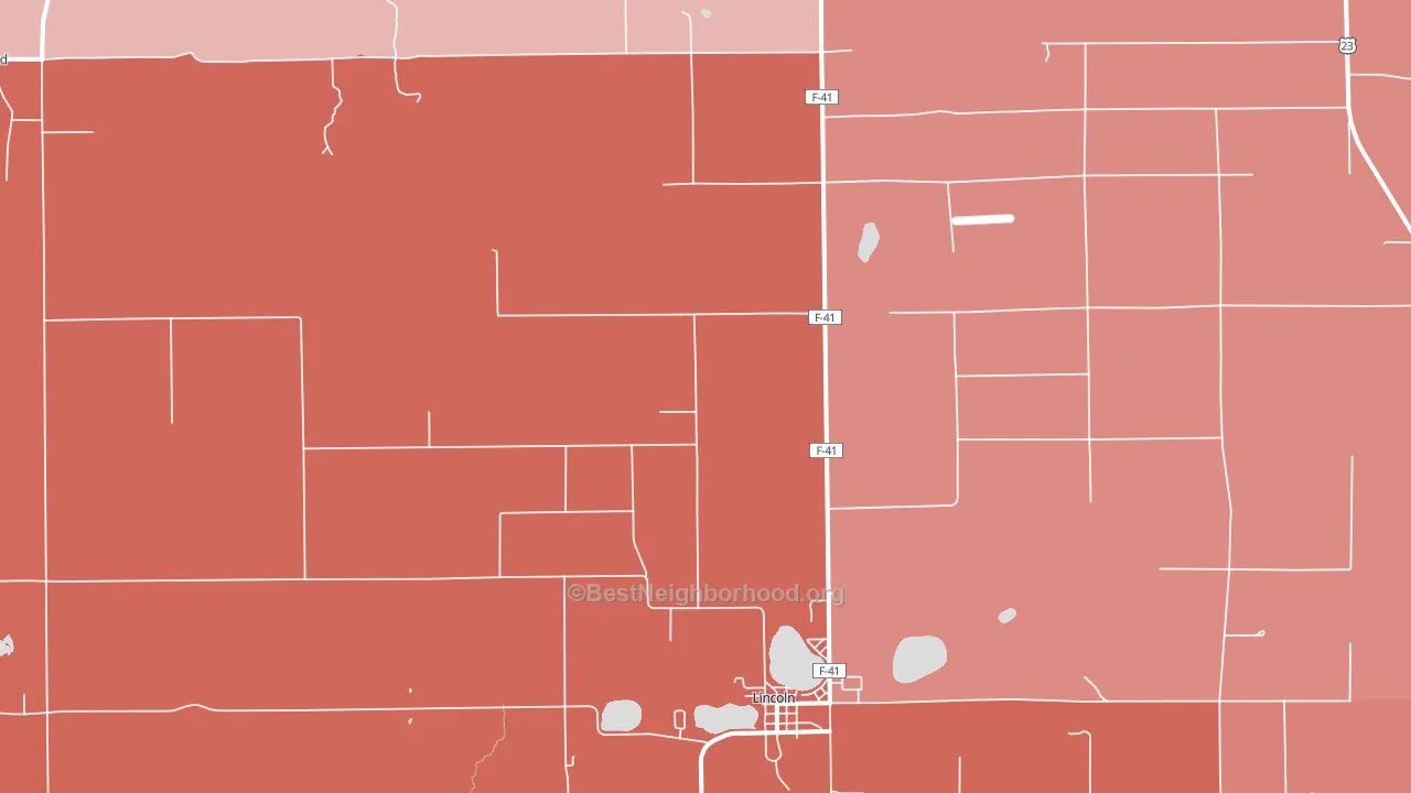 48742, MI block-group political-lean map