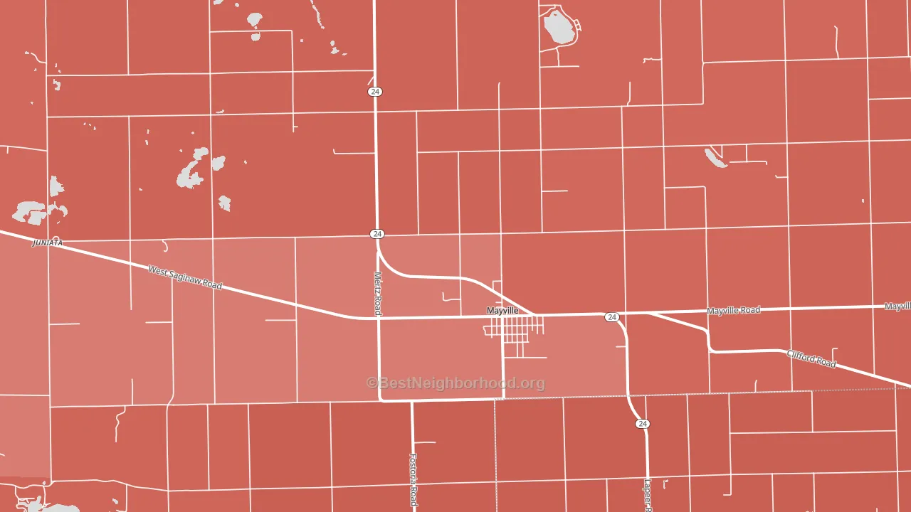 48744, MI block-group political-lean map
