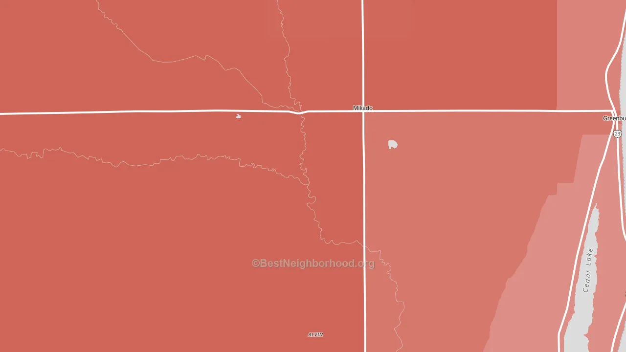 48745, MI block-group political-lean map
