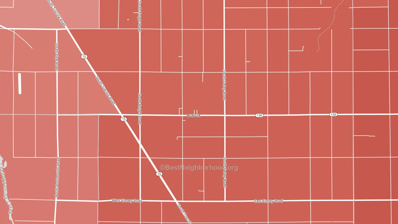 48747, MI block-group political-lean map