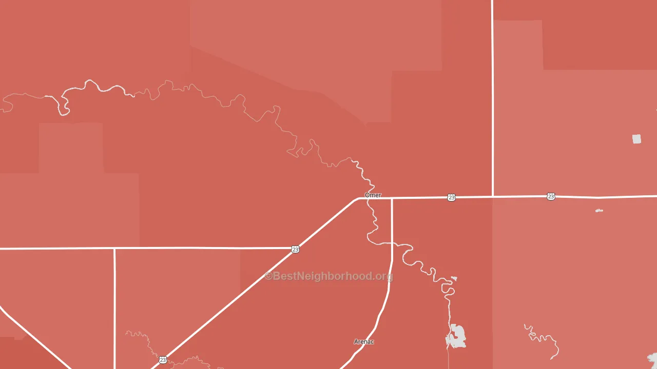 48749, MI block-group political-lean map