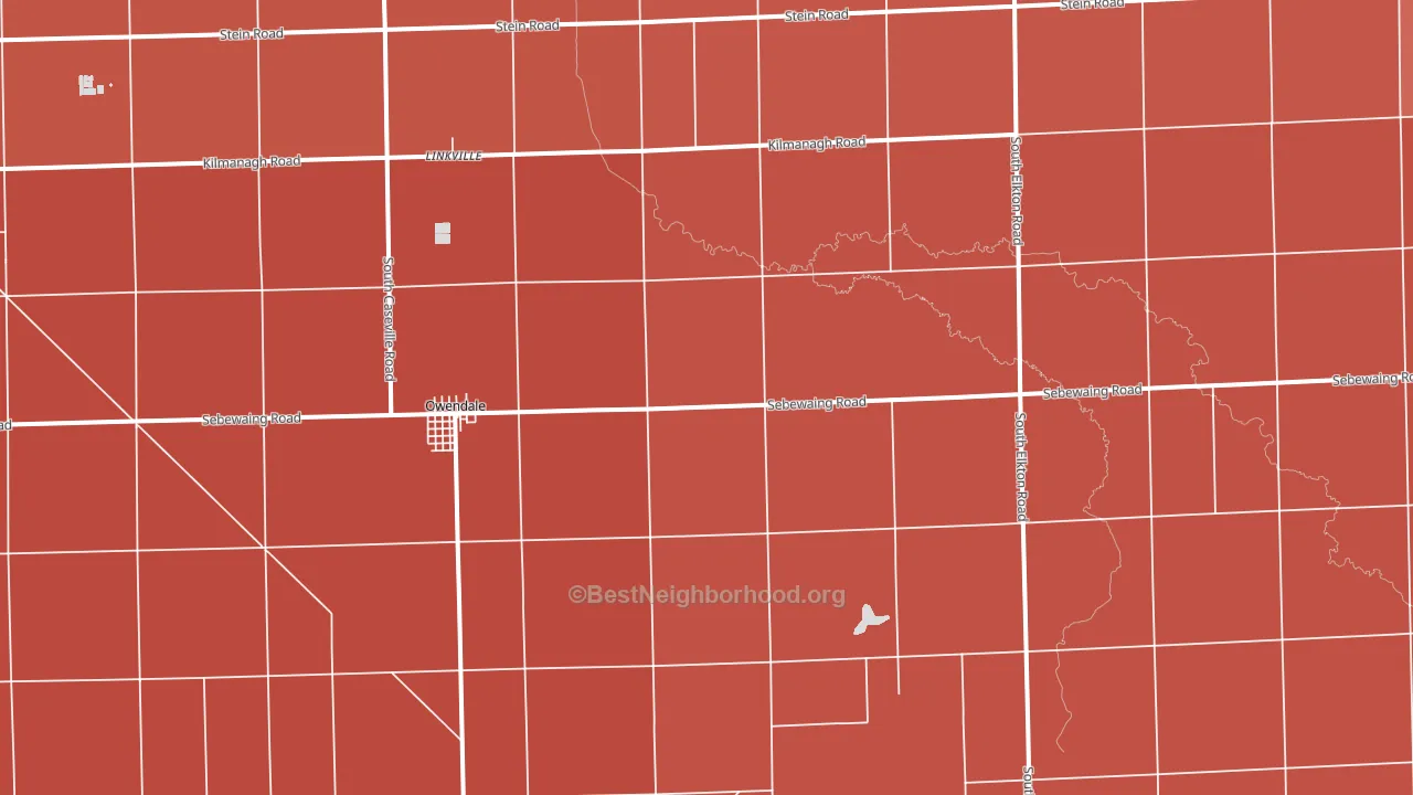 48754, MI block-group political-lean map