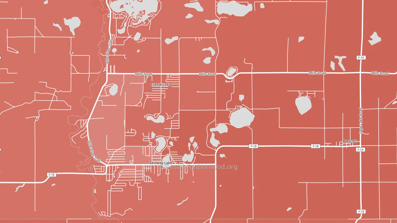 48756, MI block-group political-lean map