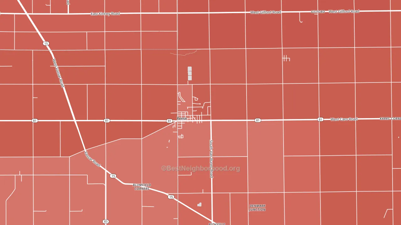 48757, MI block-group political-lean map