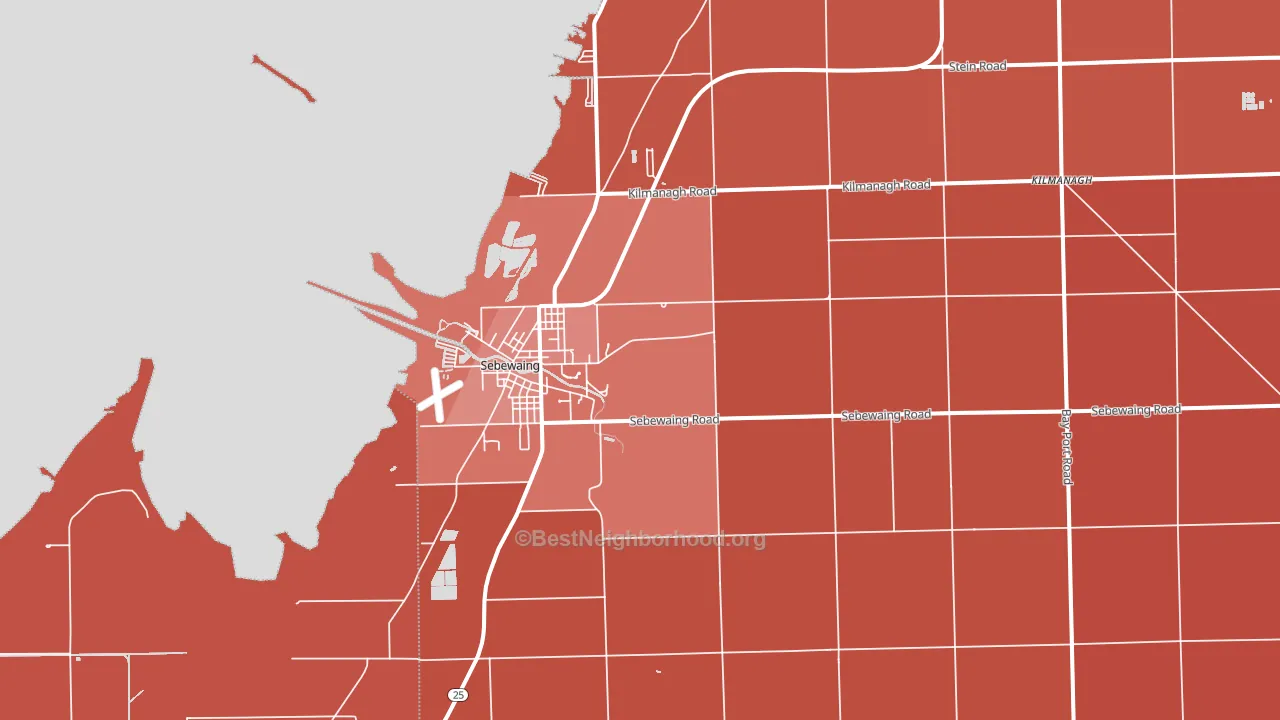 48759, MI block-group political-lean map