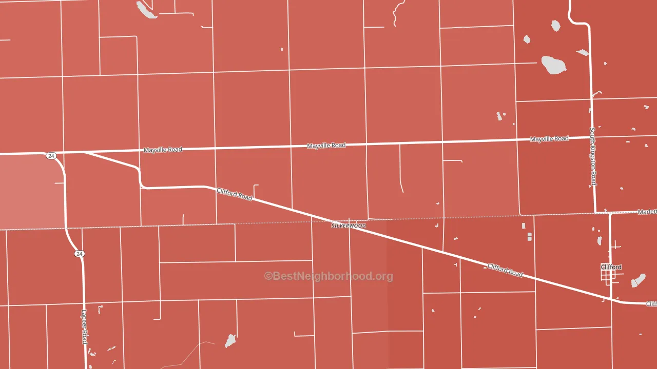 48760, MI block-group political-lean map