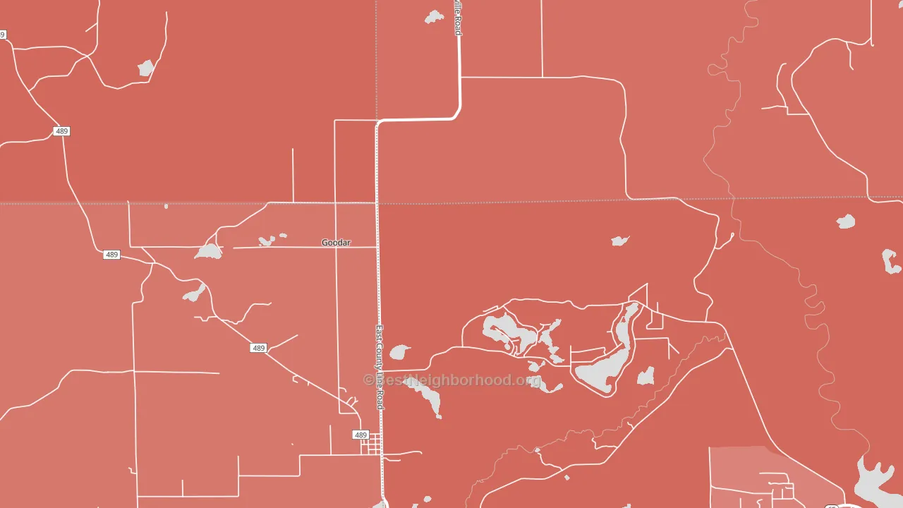 48761, MI block-group political-lean map