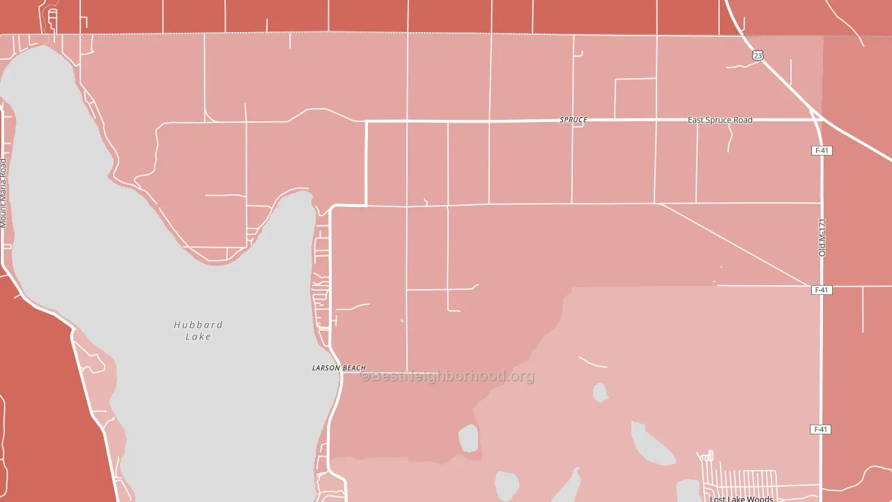 48762, MI block-group political-lean map