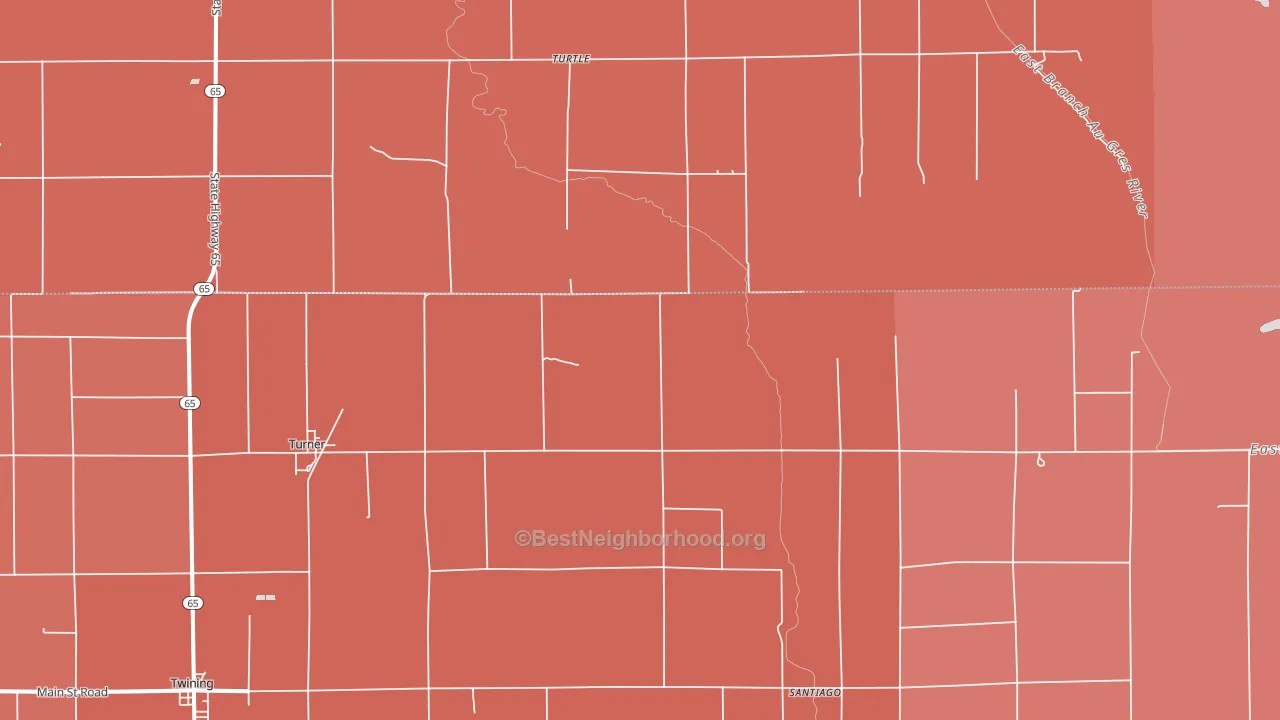 48765, MI block-group political-lean map