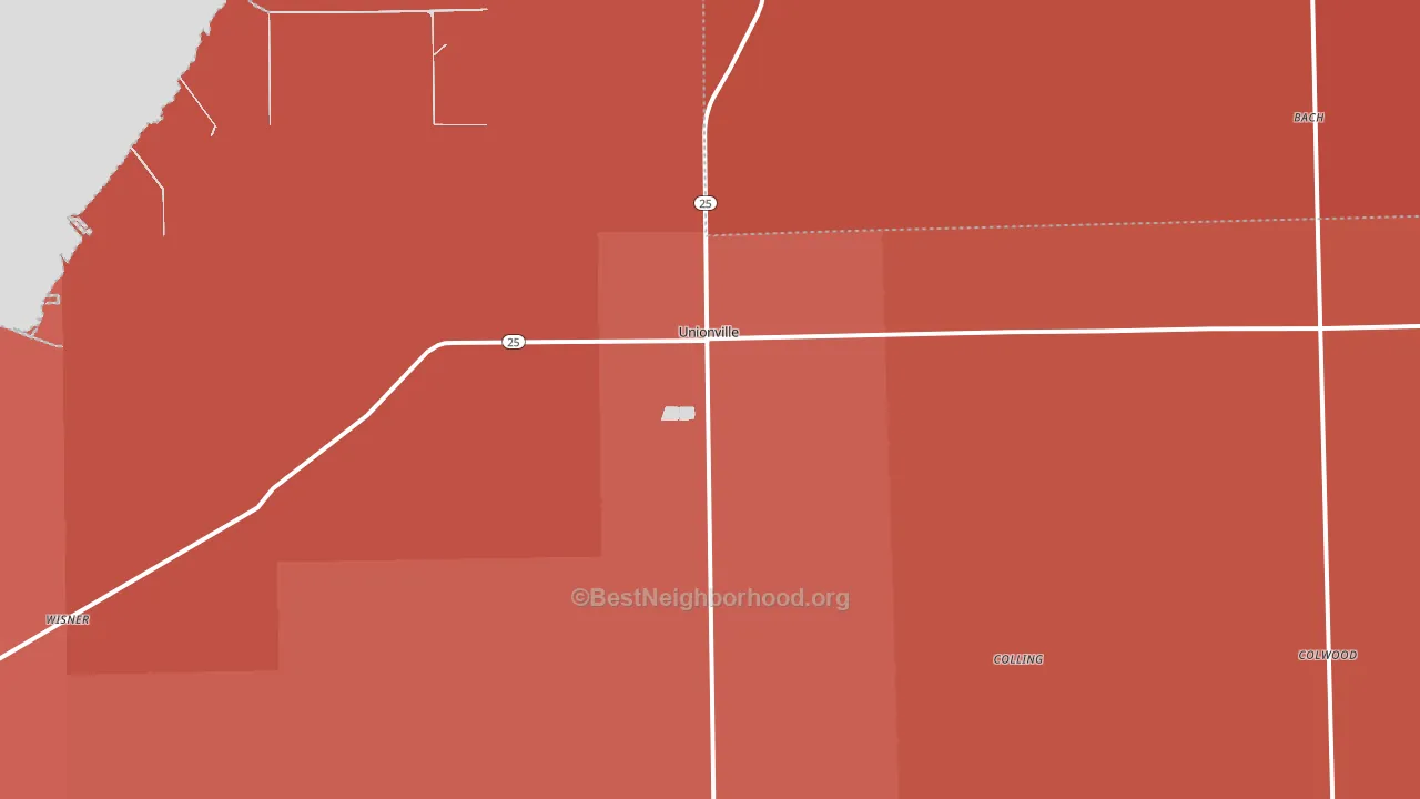 48767, MI block-group political-lean map