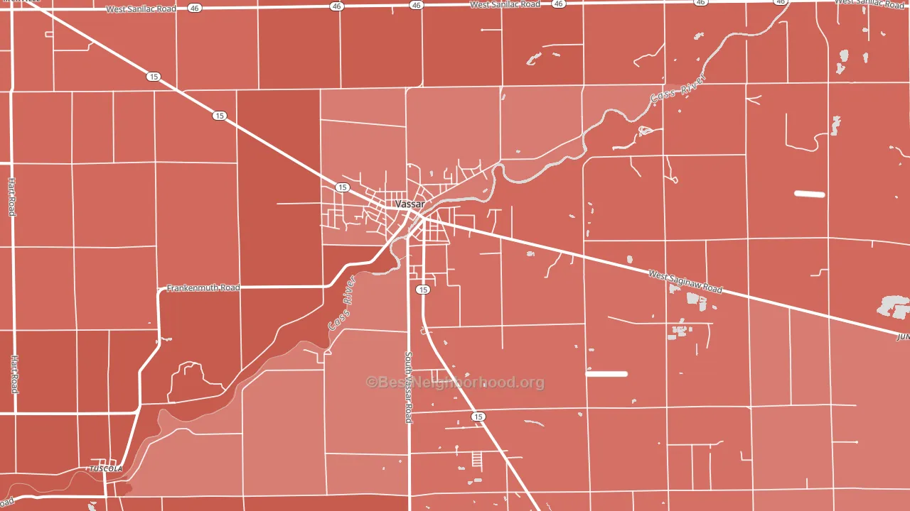 48768, MI block-group political-lean map