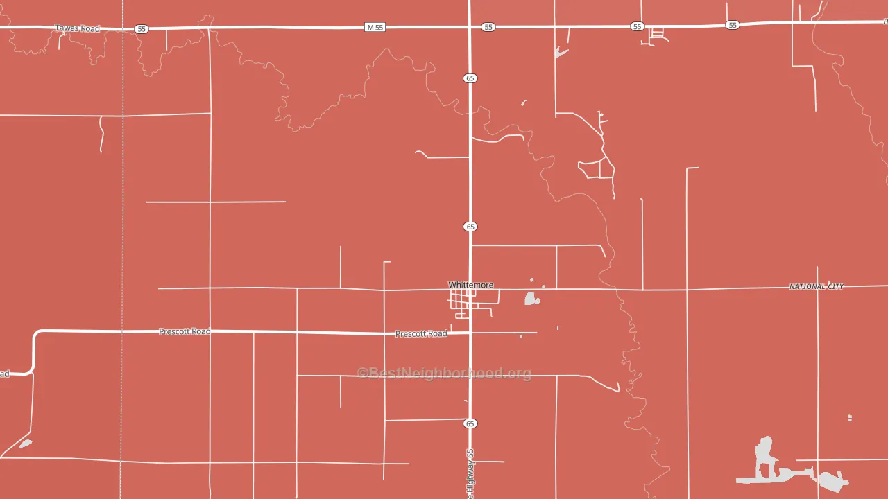 48770, MI block-group political-lean map
