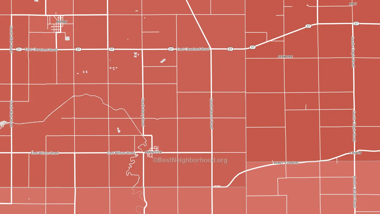 48807, MI block-group political-lean map