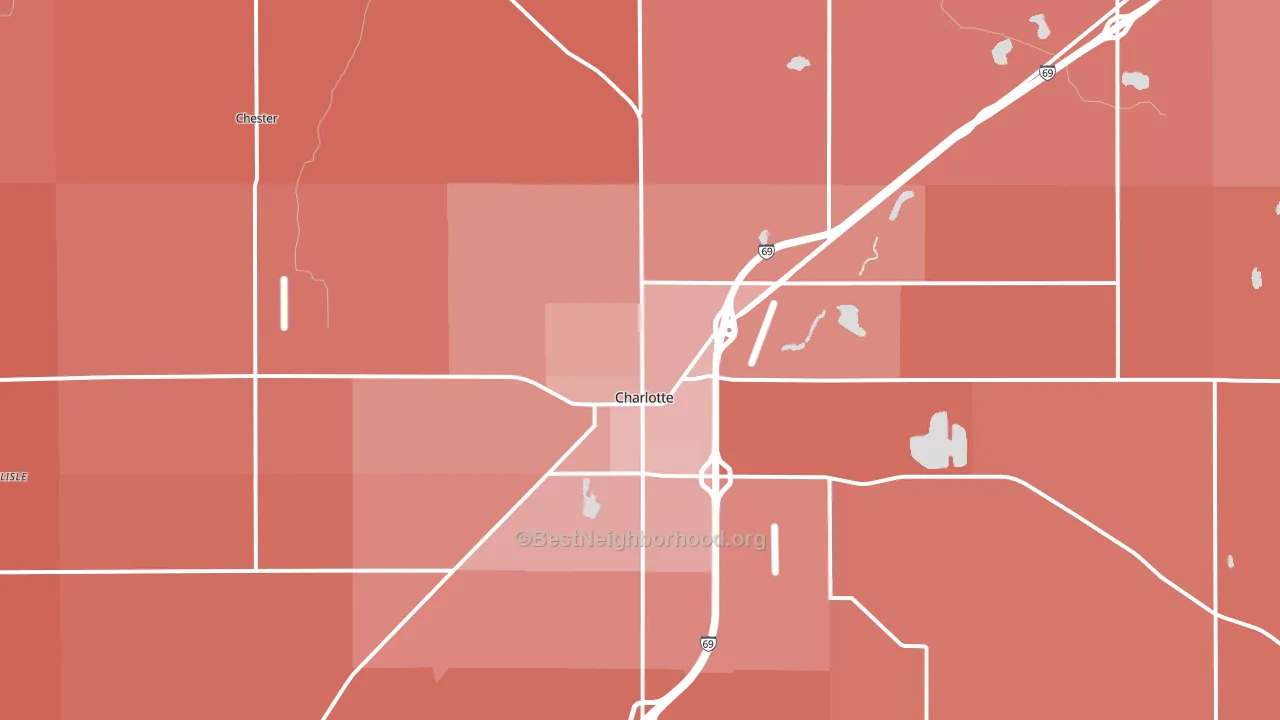 48813, MI block-group political-lean map