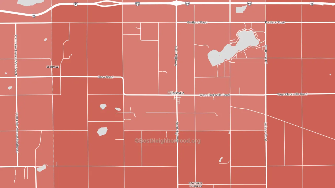 48815, MI block-group political-lean map