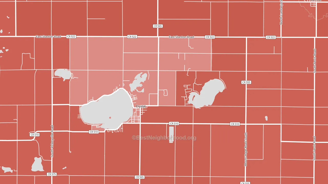 48818, MI block-group political-lean map