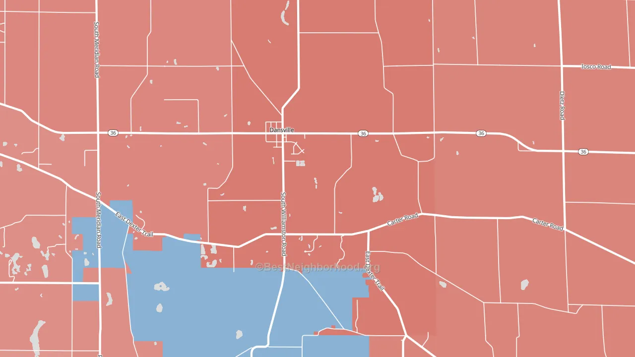 48819, MI block-group political-lean map