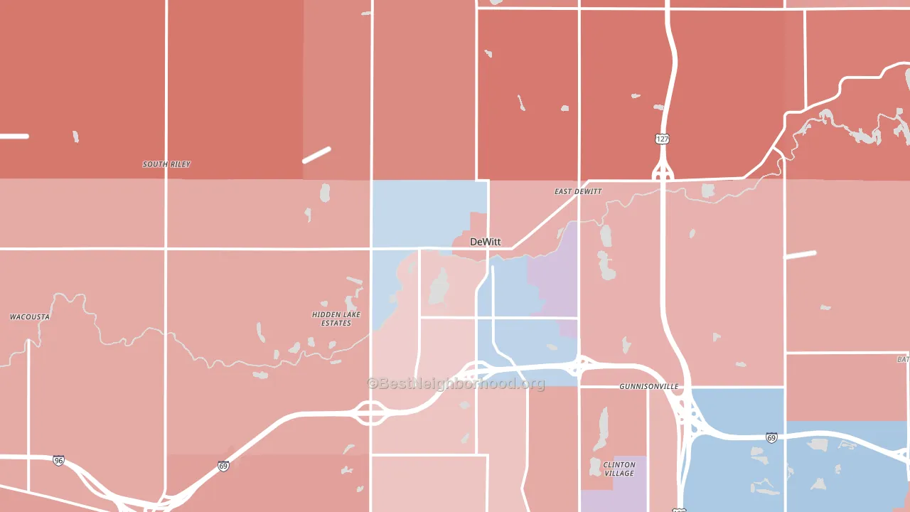 48820, MI block-group political-lean map