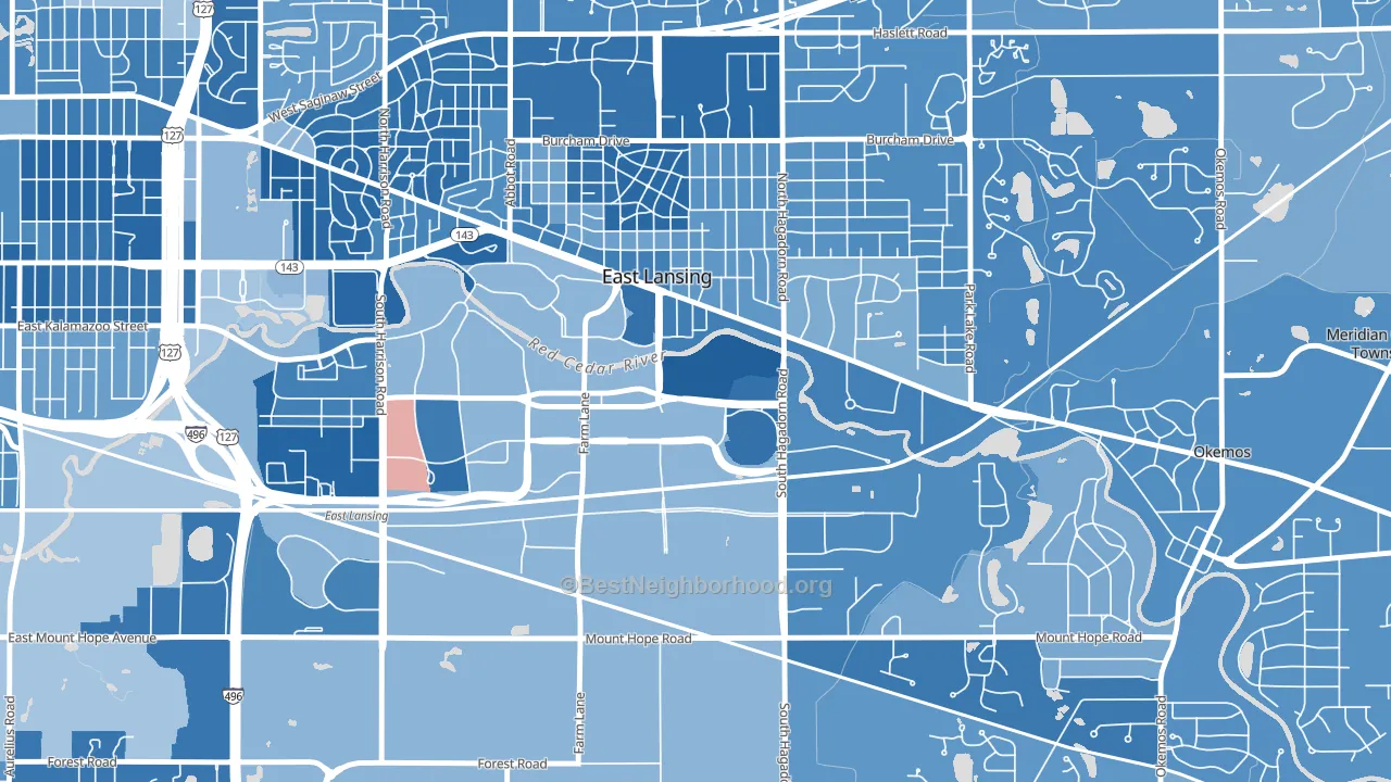 48824, MI block-group political-lean map