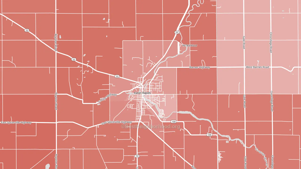 48827, MI block-group political-lean map