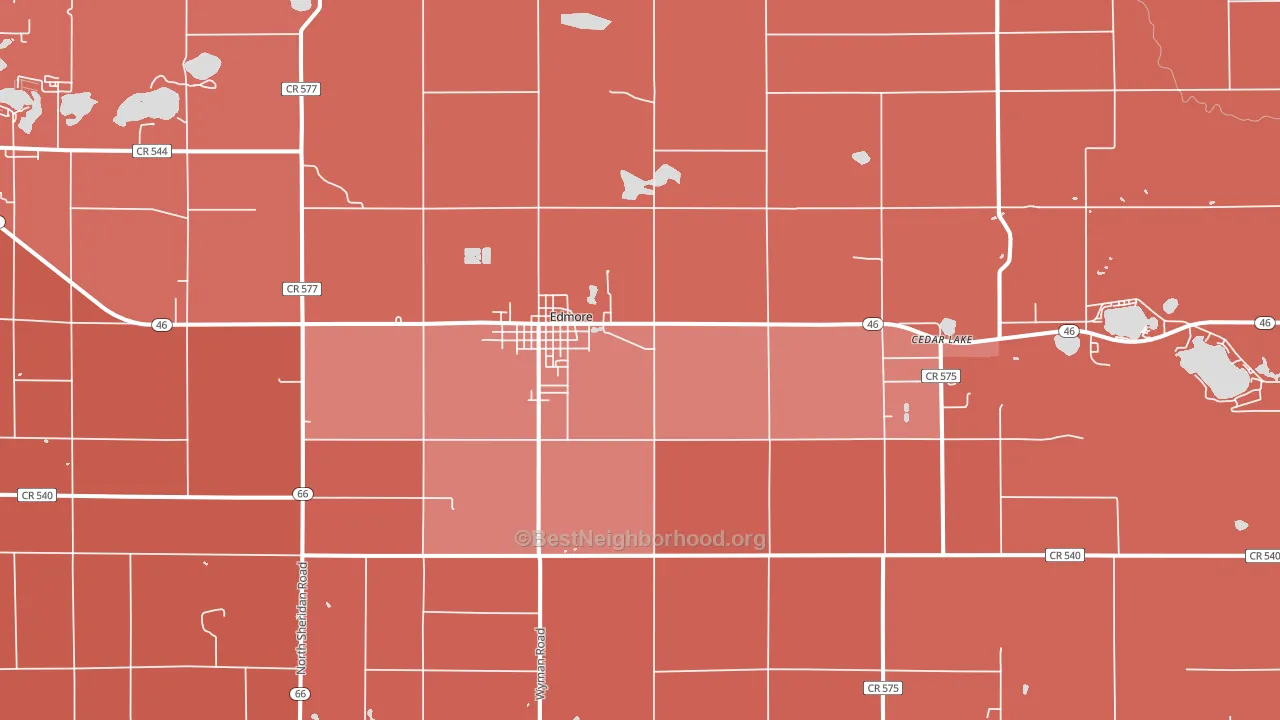 48829, MI block-group political-lean map