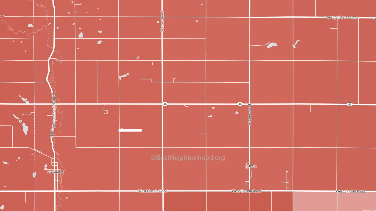 48832, MI block-group political-lean map