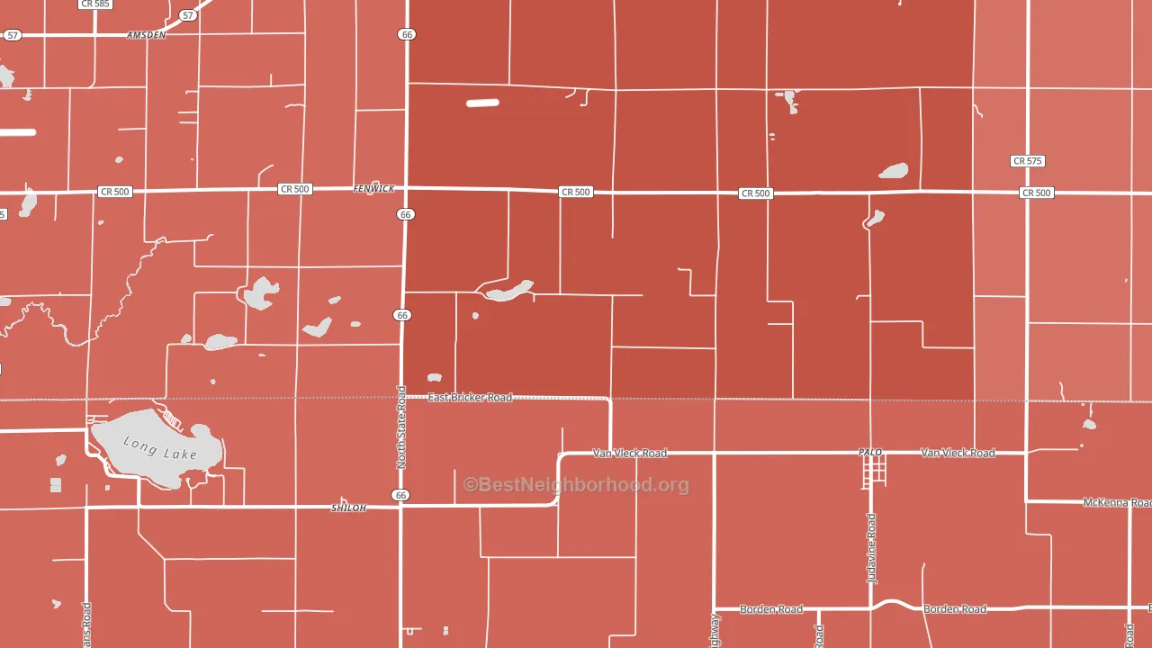 48834, MI block-group political-lean map
