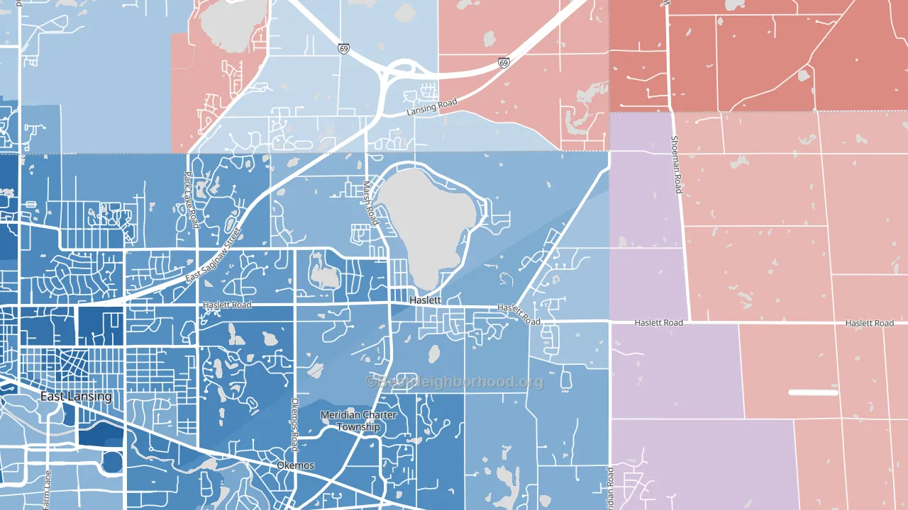 48840, MI block-group political-lean map