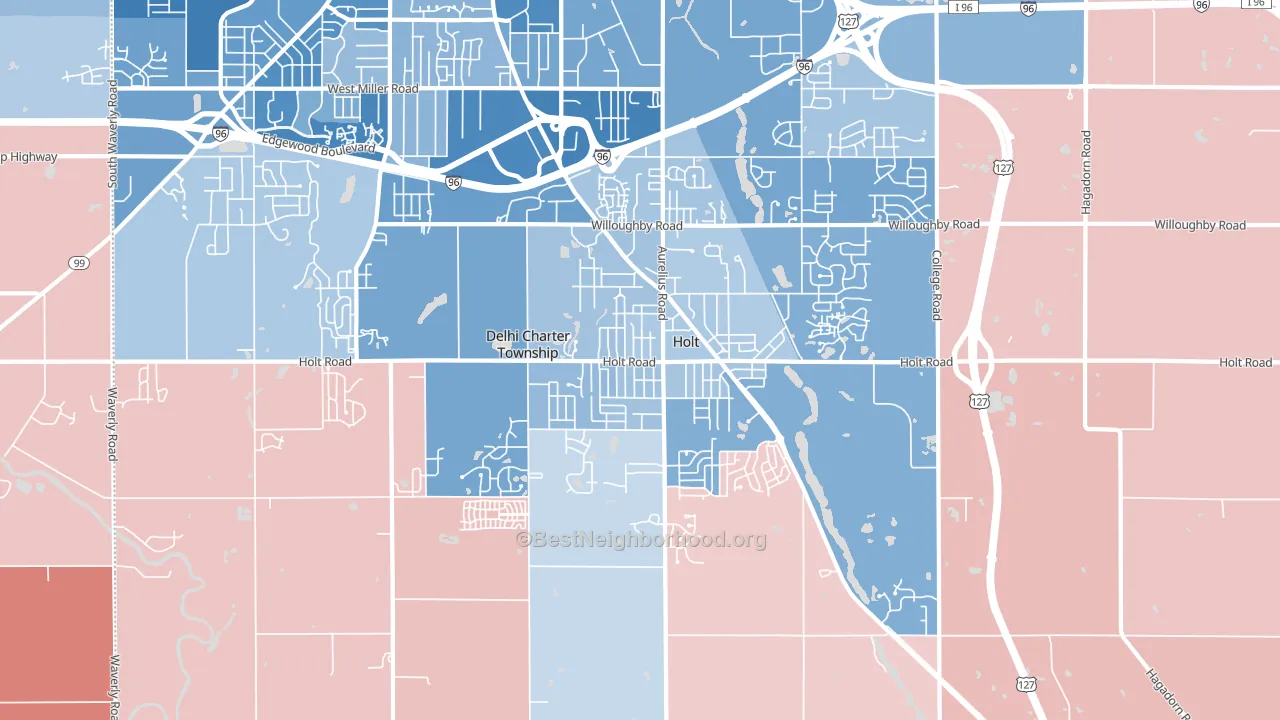 48842, MI block-group political-lean map
